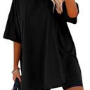 Remidoo Women's Oversized T Shirt Crewneck Solid Short Sleeve Baggy Cotton Tees Size 2XL