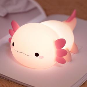 Axolotl Night Light for Kids, Cute Axolotl lamp Gifts Rechargeable light Table Lamp Bedside Lamp, LED Animal Silicone Nursery Night Lamp Cute Room Decor Night Light for Kids Girls Boys