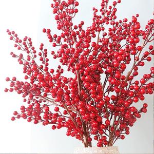 Artificial Red Berries Christmas Berries Stems for Winter Home Decor Christmas Decorations