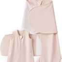 Transitional Swaddle Newborn Houdini Proof Baby Sleep Sack 0-6 Months 1.0 TOG (Blush Pink)