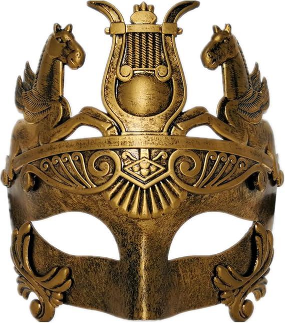 Ubauta Masculine Greek & Roman Soldier Masquerade Mask for Men Venetian Mask