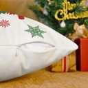 CaliTime Christmas Throw Pillow Covers Decorative 18 X 18 Inches Set of 4 Cozy Fleece Trees Deers Car Snowflakes Cushion Cases for Couch Sofa Bed Living Room Farmhouse Christmas Green Red