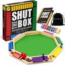 Deluxe Original Shut The Box Game Wooden Math Dice Board Game 2-8 Players