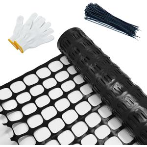 Safety Fence Garden Netting Roll 4 X 100 Feet with Zip Ties, Temporary Reusable Plastic Mesh Fencing Netting for Snow Fence, Animal Barrier, etc. (4' X 100 MW, Black)