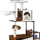 Snughome Cat Tree with Litter Box Enclosure, 3-in-1 Modern Cat Tower for Indoor Cats, 67.32 Hidden Cat Litter Box Furniture with Cat Condo, Food Station and Hammocks, All-in-one Cat Furniture