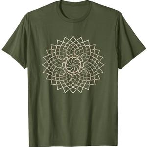 Mandala Sacred Fractal Geometry Art Yoga Mantra Good Vibes T-Shirt Ladies XL