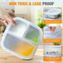 RAOOKIF 2 Pack Stainless Steel Snack Containers with Lids, 3-Compartment Leak-Proof Food Storage Containers, 20 oz Reusable Grab-and-Go Bento Box for School, Home, Office, and Camping, Dishwasher-Safe