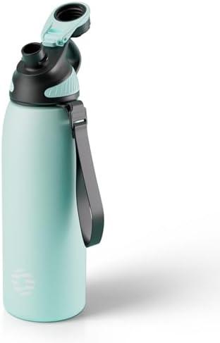 Fjbottle Stainless Steel Insulated Sports Water Bottle 32oz, BPA-Free, Double-Wall Vacuum, Magnetic Cap, No Straw, Cup Brush Included - Ideal Bottle for School, Fitness, and Outdoor Activities