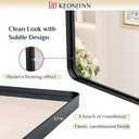 Keonjinn Black Bathroom Mirror for Over Sink, 48 x 24 Inch Large Rounded Rectangle Bathroom Vanity Mirror, Matte Black Sandblasted Finish, Tempered Glass Seamless Aluminum Alloy Frame Full Body Mirror