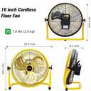 blessny 16'' Portable Rechargeable Floor Fan for Home Patio Camping Gym RV Greenhouse, Max 60 Hours Long Running Time