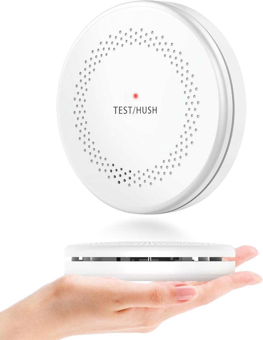 10-Year Battery Smoke and Carbon Monoxide Detectors, Fire Alarm CO Detector with Large Test/Silence Button, Easy Adhesive or Screw Mount, 4-Pack
