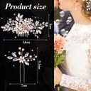5 Pieces Wedding Hair Comb Bridal Pins Crystal Pearl Wedding Hair Accessories Rhinestone Flower Piece for Bride Bridesmaids Women(Rose Gold)