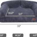Hollypet Fluffy Plush Pet Sofa Soft Calming Pet Sofa Beds for  Large Dogs, L, Gray