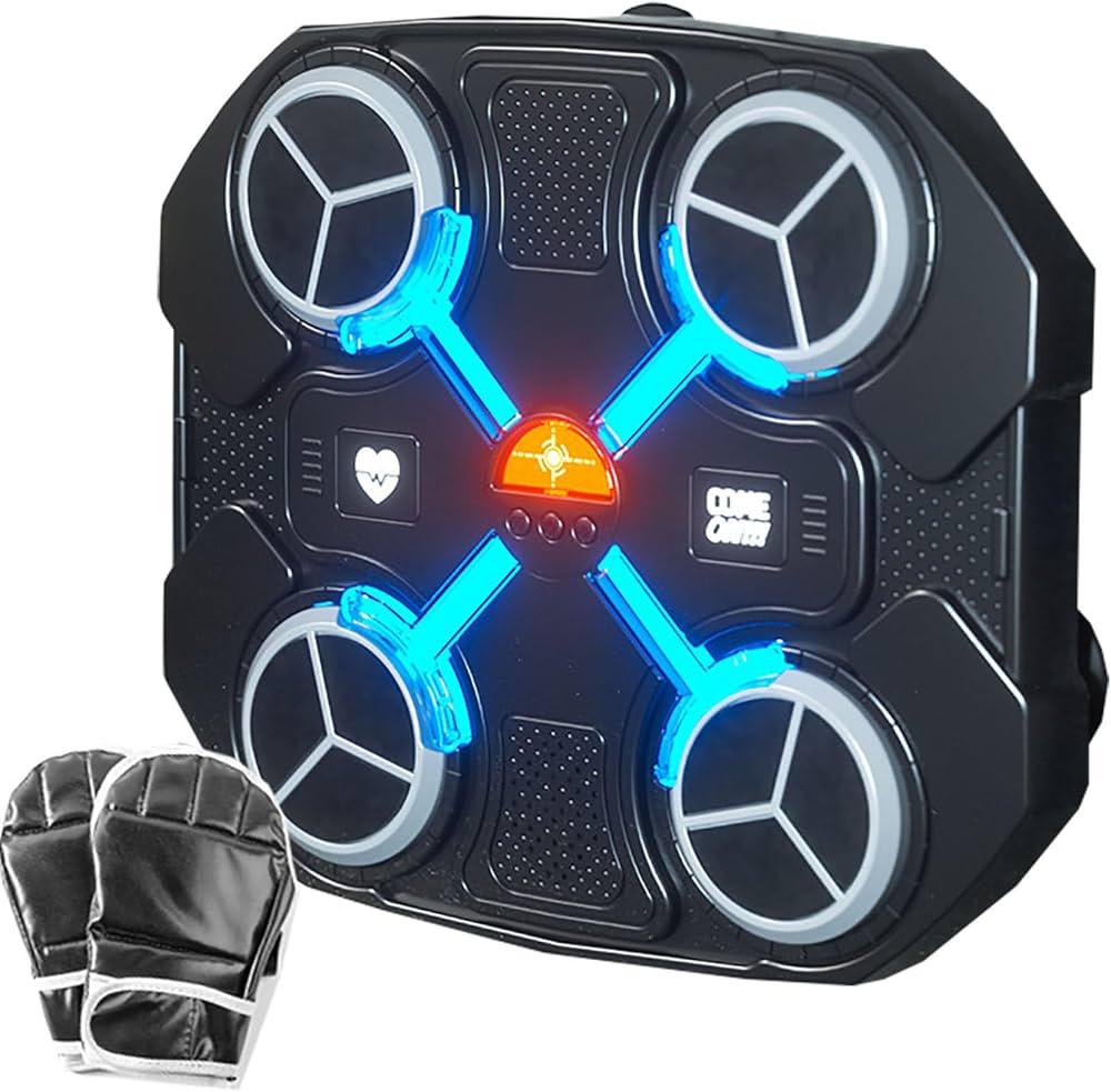 JavoN Music Boxing Machine, Smart Wall Mounted Punching Machine, 3-Level Speed & Mode Adjustment, Usb Charging One Punch Boxing Game Training Equipment, With Bluetooth Connection & Led Light,Black