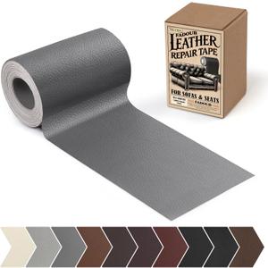 Leather Repair Patch, 3 x 60In Self Adhesive Leather Repair Tape Kit for Furniture, Couch, Sofa, Office, Car Seats, Car Interior, Vinyl Repair Kit (Dark Gray)