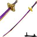 Sword Valley Maelles Triumph Blade with Display Stand - Purple & Gold Color Scheme - Aluminum Alloy Guard100cm/39.37" LengthOpenwork Carvingfor Display & Collection (0.8kg/1.76lbs)