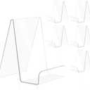 trophable Acrylic Book Stand Clear Book Display Easel Holder for Displaying Tablets Newspaper Magazines Notebooks Textbooks CDs, 6 Small, 2mm