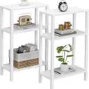 TUTOTAK Small Side Table, Narrow End Table, Skinny Sofa Table, Slim Nightstand, Couch Table, Living Room, Bed Room, White TB01BW0772 (3-Tier7.9"D x 15.8"W x 26"H)