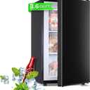 Maine Mini Upright freezer, 3.6 Cubic Feet, Single Door Compact Freezer with Reversible Stainless Steel Door, 3-Speed Temperature Adjustment Small freezer for Home/Dorms
