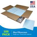 Avalon 703 Disposable Pillowcases, Blue, 21 Wide x 30 Long (Pack of 100) Single-Use Pillowcases Tissue with Poly Back to Help Prevent Leak-Through Pebble Embossed Medical Supplies