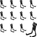 12Pack Slatwall Hooks Heavy Duty Slatwall Accessories Garage Slatwall Hooks and Hangers Small U Hook(Black)