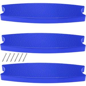 3 Pcs 18" Pool Ladder Steps Replacement Universal Swimming Pool Ladder Steps for Inground and Above Ground Heavy Duty Molded Plastic Stairs with 6 Pcs Stainless Steel Bolts (Blue)