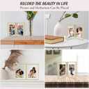 Golden State Art, Light Gold 6x8 Hinged Double Metal Frame - Floating Effect for 5x7, 4x6 or any Smaller Photos with Real Glass for Protection - Elegant Desktop Decor for Home or Office