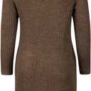 Esobo Mens Long Hooded Cardigan Button Up Knit Sweater Long Sleeve Cardigan Sweaters with Pockets (Medium, Brown)