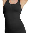 Compression Tank Tops Cami  Cross Scoop Neck Tummy and Waist Control Body Shaper Slimming Shapewear Camisole for Women (Black, XL)