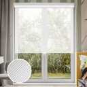 LUCKUP Light Filtering Roller Shades for Windows, Cordless Semi Sheer Solar Blinds with 5% Openness Free-Stop Window Shades for Home & Office, White 44" W x 72" L