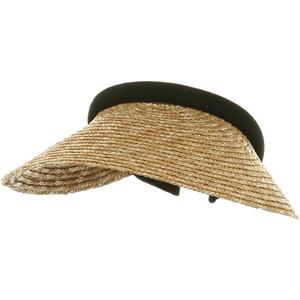 MG Ladies Sewn Braid Wheat Straw Clip-On Visor (Natural)