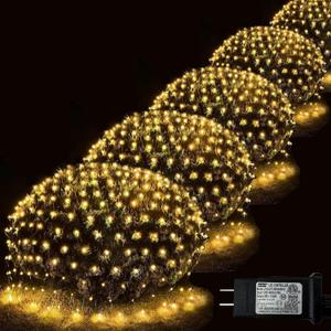 Christmas Net Lights, 510 LED Large Outdoor Net Mesh Lights for Bushes 28x5 ft, 8 Modes Waterproof Twinkle String Light Connectable for Christmas Hedge Yard Garden Party Decor, Warm White