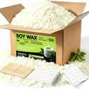 DINGPAI Soy Wax for Candle Making, 5LB Organic Soy Candle Wax Flakes Natural Candle Making Supplies,50 Cotton Wicks,50 Wick Stickers,10 Wick Holders