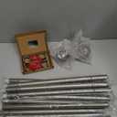 KAMANINA Silver Curtain Rods for Windows 72 to 144 Inches (6-12ft) Long Heavy Duty Curtain Rods, 7/8 Inch Adjustable Drapery Rods with Decorative Netted Texture Finials