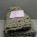 Admitrack Chunky Knit Blanket Throw, 100% Hand Knit Chenille Throw Blanket for Sofa & Home Decor, Soft and Cozy Knitted Throw Blankets (Sage Green, 40"x50")