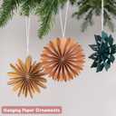 9 Pcs Paper Christmas Tree with Hanging Honeycomb Ornaments, Including 2 Pcs Mini Honeycomb Reindeers, Christmas Honeycomb Decorations for Xmas Home Decor Indoor and Table Centerpiece (Brown&green&pink)