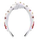 Fourth of July Headband for Women Girls American Flag USA Knotted Crystal Rhinestone Jeweled Hairband Red White and Blue Patriotic Hair Accessories