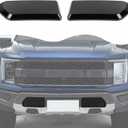 Black Front Bumper Decorative Cover Compatible with Ford F150 Raptor 2021+ Exterior Accessory ABS