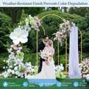 Antizz Arch Backdrop Stand,7.2FT, 6.6FT, 6FT Set of 3 Metal Gold Balloon Arch Stand Kit Wedding Arch Stand for Baby Shower Birthday Party Event Decoration Garden Floral Balloon Arch with Base