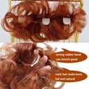 iLUU 2pcs Copper Red Messy Hair Bun Extensions Orange Red Synthetic Hair Scrunchie Scrunchy Updo Chignons Fire Color Hairpiece for Women Girl Lady Party Cosplay (#350)