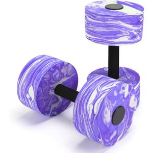 Aquatic Exercise Dumbbells, 2PCS Aqua Fitness Barbells, High-Density EVA-Foam Dumbbell Set, Pool Weights Dumbbells Set for Water Aerobics Weight Loss, Pool Fitness, Water Exercise, 
Item Weight	0.4 Kilograms
 (Purple)