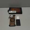 Metal Wood Grain Frameless Case for iPhone 16 Pro Max Compatible with Mag Safe Kickstand 360 Rotatable, Minimalist Slim Bumper Shockproof Ultra Thin for 16pro Max with Ring Holder, Natural