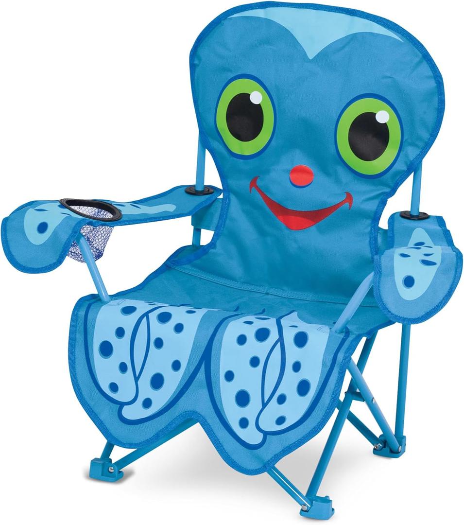Melissa & Doug Sunny Patch Flex Octopus Folding Beach Chair For Kids (Frustration-Free Packaging), 16 inches x 23 inches x 27.5 inches