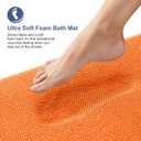 OLANLY Thick Memory Foam Small Bathroom Rugs 24x16, Extra Soft Absorbent Bath Rug, Quick Dry Bath Mats, Non-Slip, Machine Washable Carpet for Bathroom, Tub and Shower, Home Decor Accessories, Orange