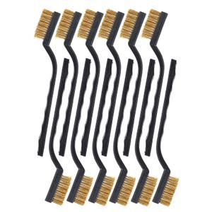 Brass Wire Brush Rust Remover, Small Wire Brush for Cleaning, Paint Stripper for Metal, Wood, Rustoleum Fabric Spray Paint, 9 Pieces