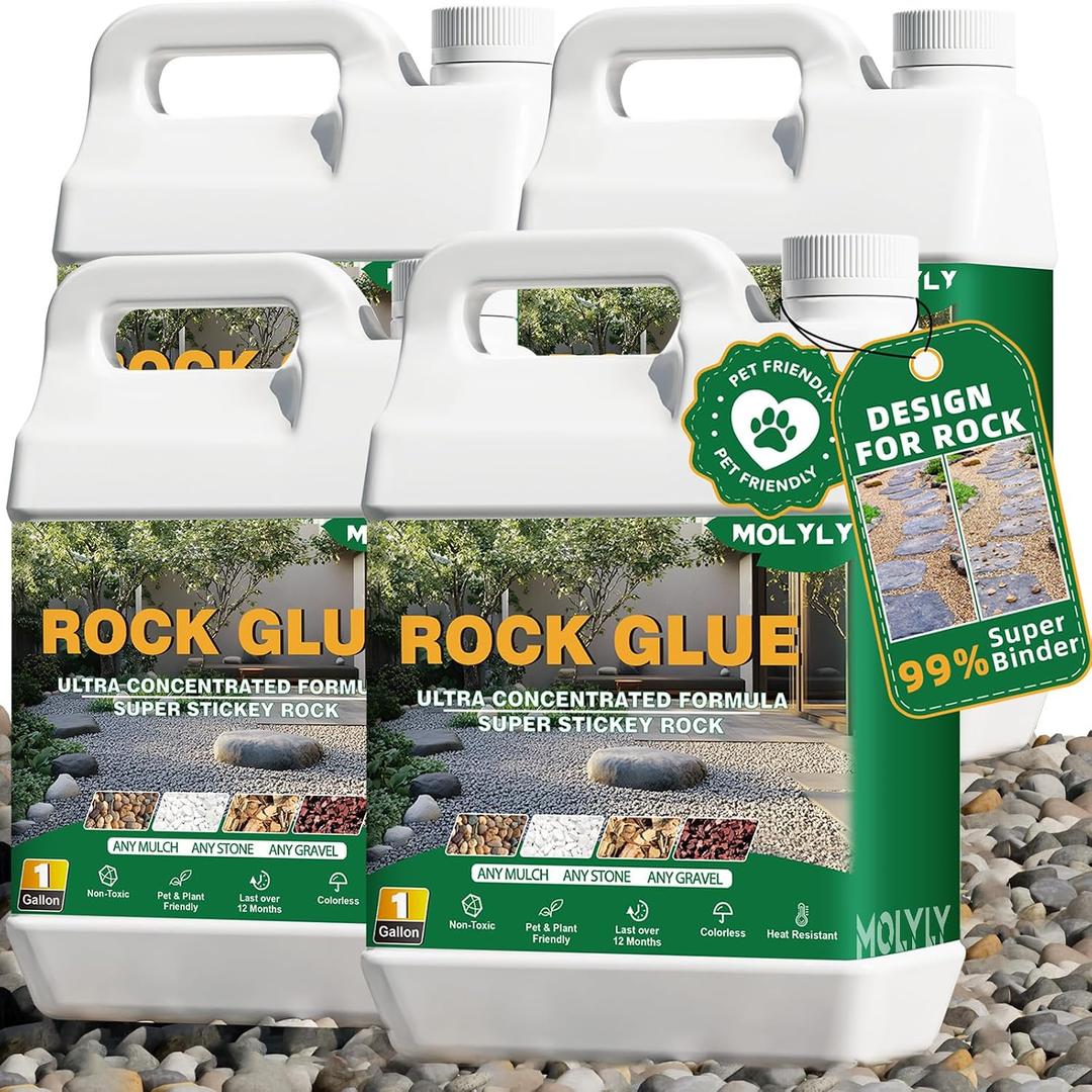 Rock Glue for Landscaping, Strong Mulch & Gravel Adhesive, 4 Gallon