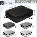 5 Pack Compression Packing Cubes for Travel Space Saving Cubes Luggage Organizer for Suitcase(Mixed Gray,M)