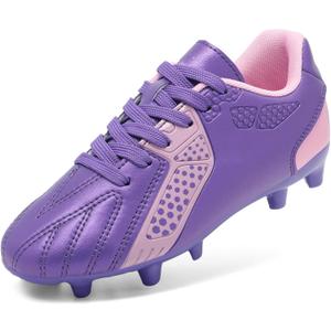 DREAM PAIRS Boys Girls Soccer Cleats Youth Firm Groud Classic Lightweight Football Shoes for Little/Big Kid