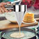 EgieMr Stainless Steel Pancake Batter Dispenser Funnels with Stand Great for Cupcakes, Takoyaki or Any Baked Goods