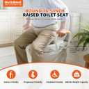 Huttdmel Round Raised Toilet Seat with Handles, 2.8" Elevated Toilet Seat Riser, Soft Close, Quick Release, Non-Slip Heavy Duty Bathroom Safety Seat for Seniors, Elderly, Disabled & Post Surgery